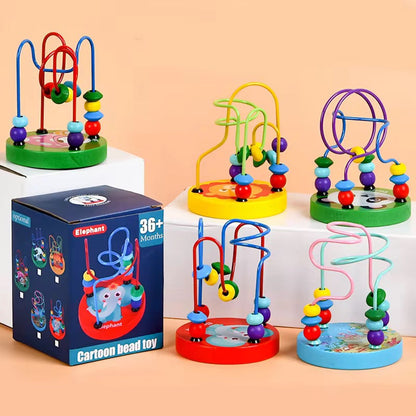 Montessori Wooden Beads Maze Toy | Educational Roller Coaster Puzzle