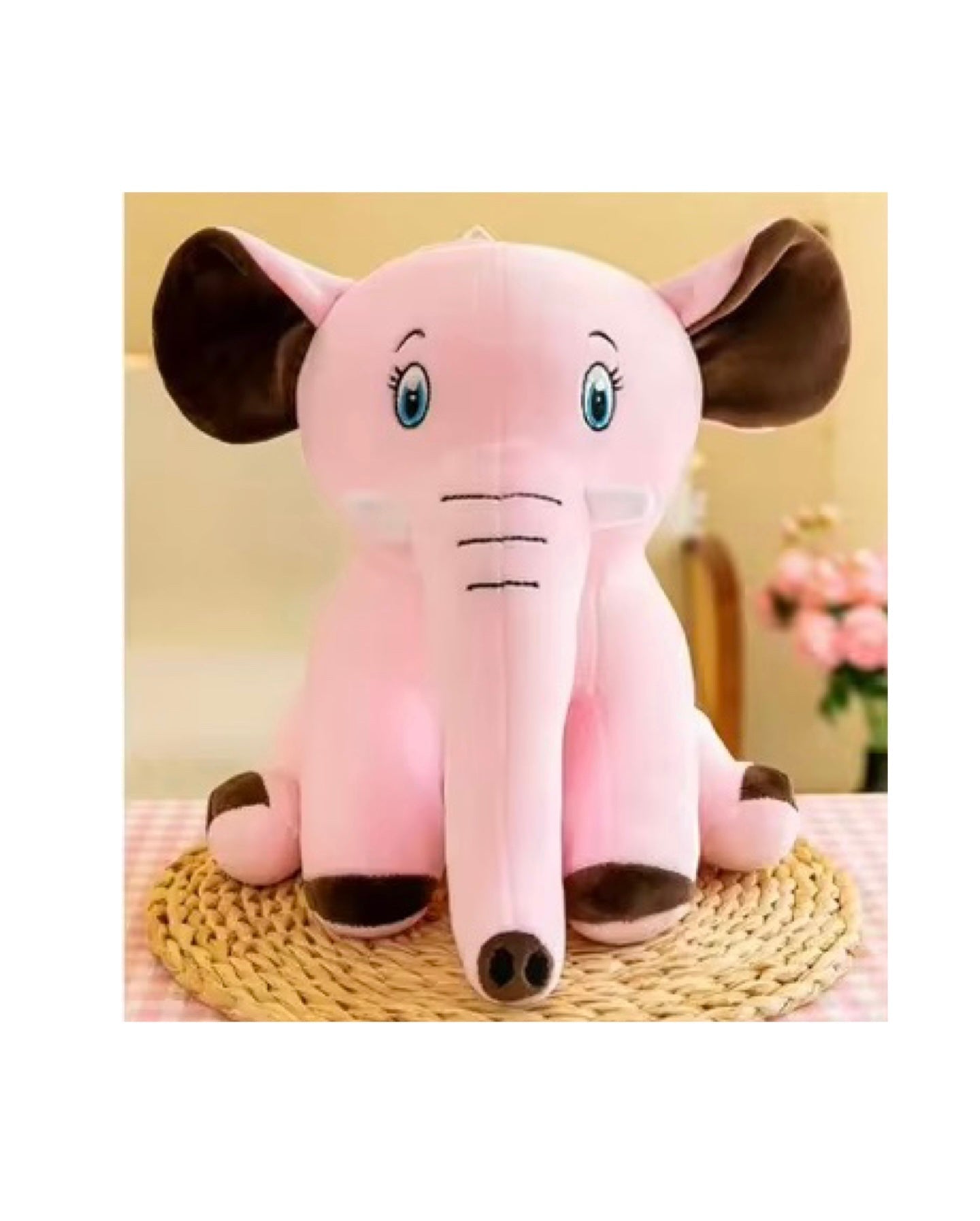 Soft KIDZPAPA cuddly elephant plush toy, 32cm with long trunk, made of premium quality, ideal for children.