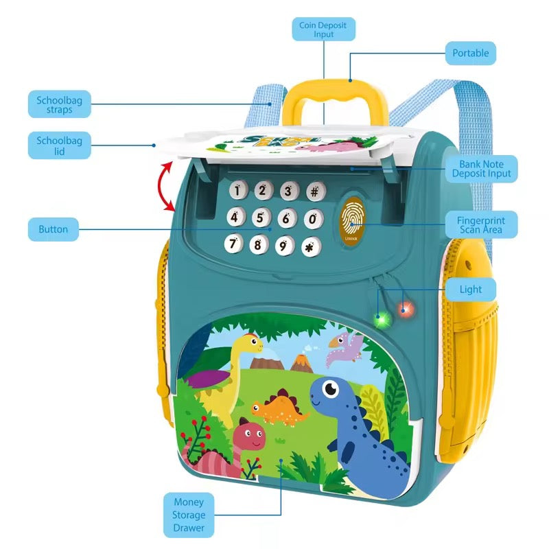 Musical School Bag Money Safe Bank With Finger Print Sensor