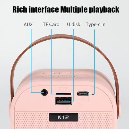 K12 3-in-1 Wireless Karaoke Mic with RGB Speaker