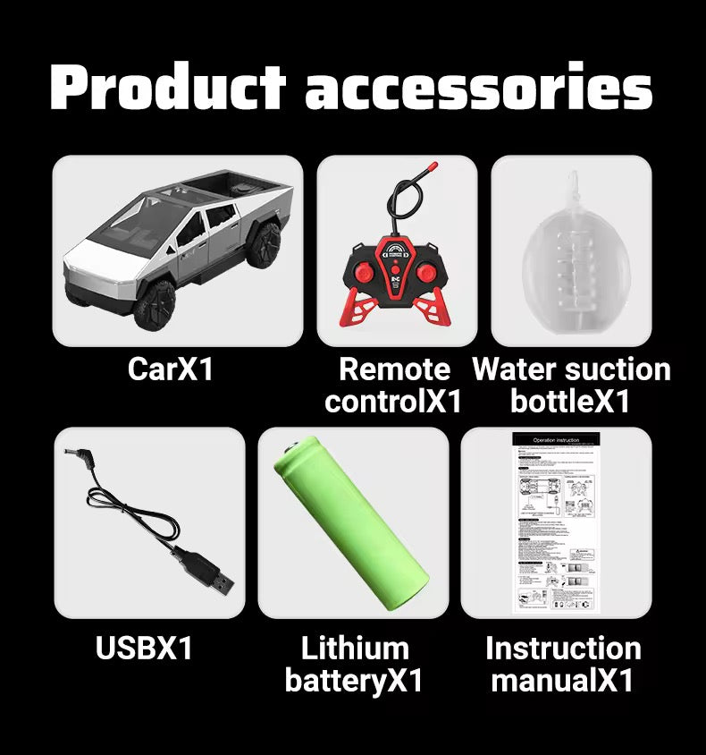 Tesla Cybertruck RC Remote Control Pickup Truck – Rechargeable Battery!