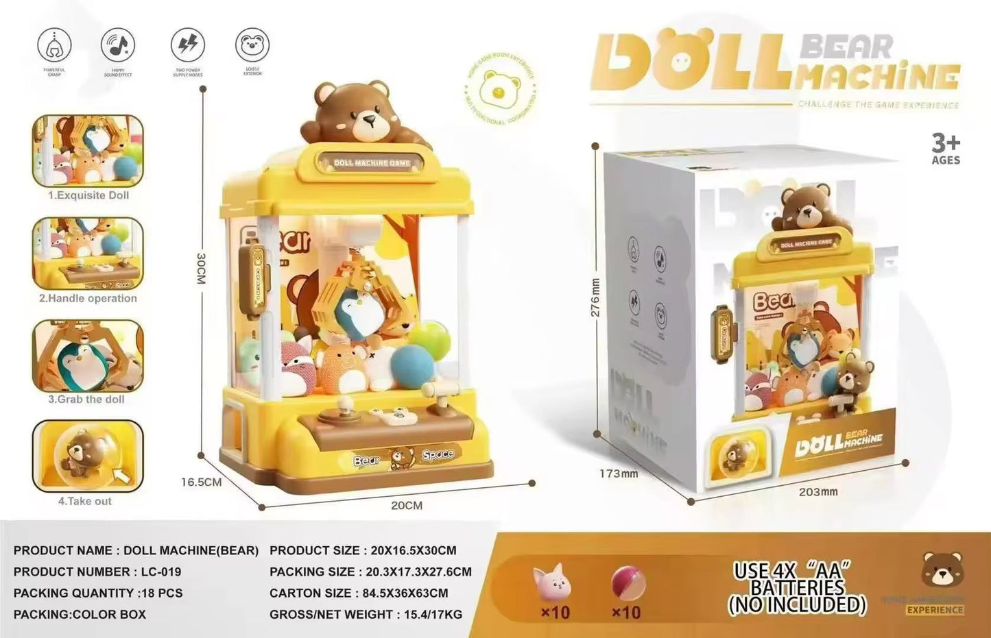 Bear-themed Claw Machine toy for kids!