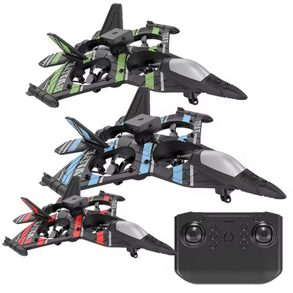 RC Fighter Jet Drone Stunt Plane Aircraft with Lights & 360° Flip