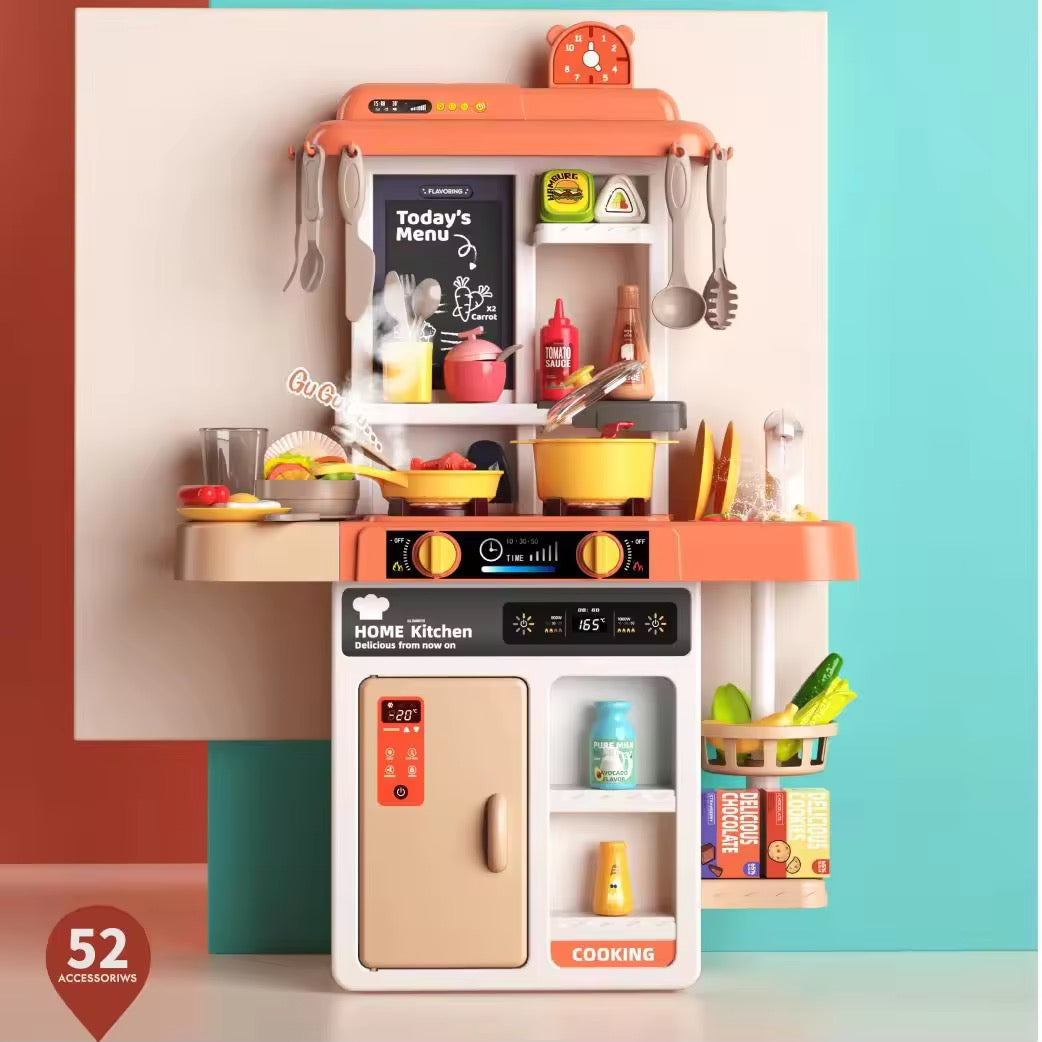 52 Pcs Spray Kitchen Set | Realistic Detailed Kitchen Set With Wash Basin & 52+ Interactive Accessories