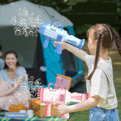Bazooka Bubble Machine with 32 Holes – Powerful Rocket Bubble Blower Toy for Kids