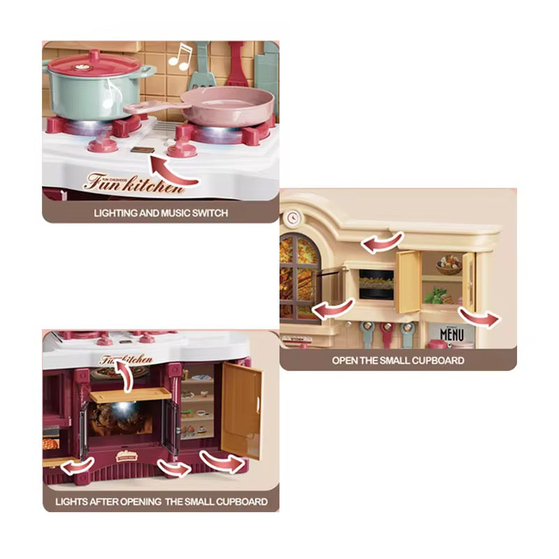 Girl Kitchen Play House – Mini Cooking Utensil Suit Pretend Play Set