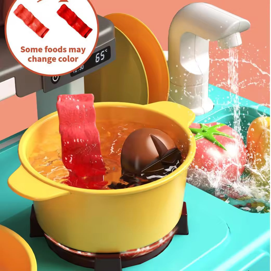 52 Pcs Spray Kitchen Set | Realistic Detailed Kitchen Set With Wash Basin & 52+ Interactive Accessories