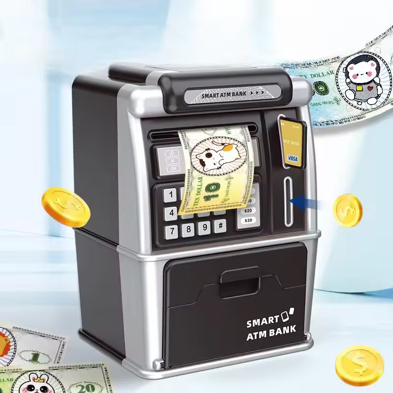 ATM Cash Machine Smart Card Coin Counting Password & Face Lock Money Saving Box