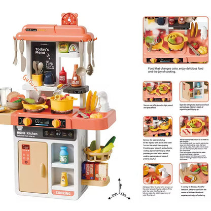 52 Pcs Spray Kitchen Set | Realistic Detailed Kitchen Set With Wash Basin & 52+ Interactive Accessories