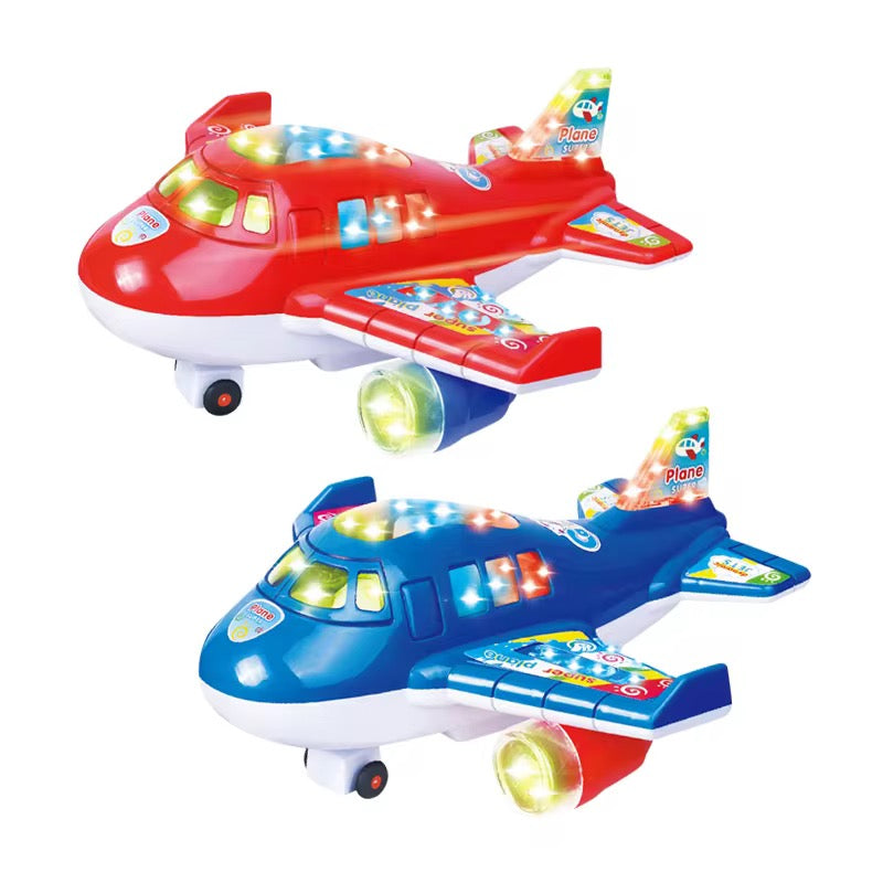 KIDZPAPA Flash Electric Light & Music Airplane Toy for Kids with colorful LED lights and playful design, perfect for young children.