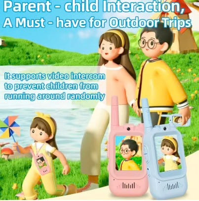 2Pcs Rechargeable Kids Video Call Walkie Talkie