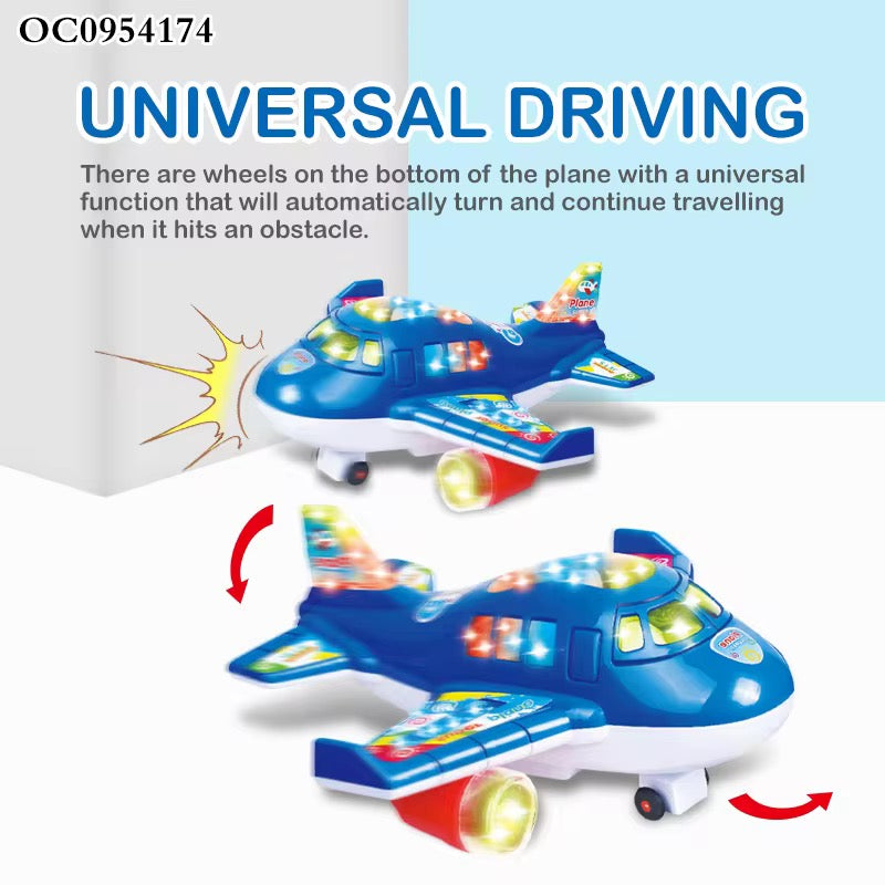 KIDZPAPA Flash Electric Airplane Toy with lights and music for kids, featuring colorful airplane design on a white background.
