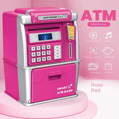 ATM Cash Machine Smart Card Coin Counting Password & Face Lock Money Saving Box