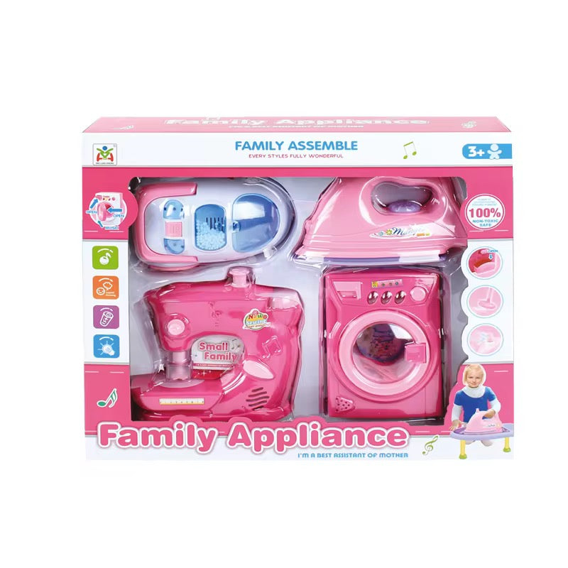 4in1 Kids Household Play Set – Sewing Machine, Washing Machine, Vacuum & Iron