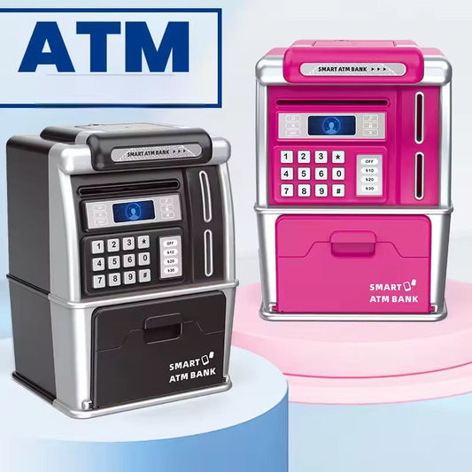 ATM Cash Machine Smart Card Coin Counting Password & Face Lock Money Saving Box