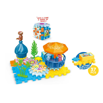 Dinosaur Gear Building Set – 37 Pcs Electric Rotating Toy