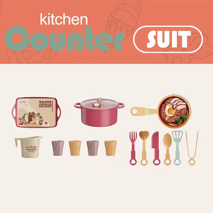 Girl Kitchen Play House – Mini Cooking Utensil Suit Pretend Play Set