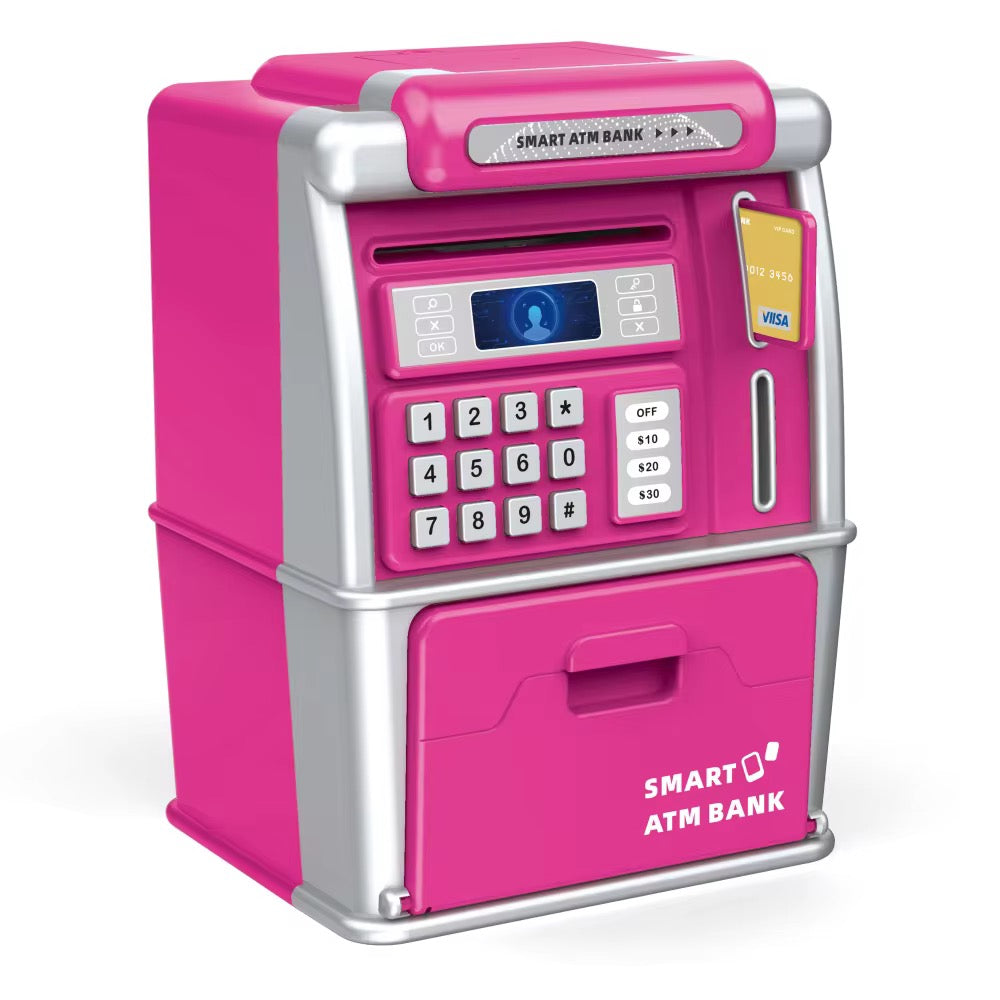 ATM Cash Machine Smart Card Coin Counting Password & Face Lock Money Saving Box