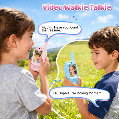 2Pcs Rechargeable Kids Video Call Walkie Talkie
