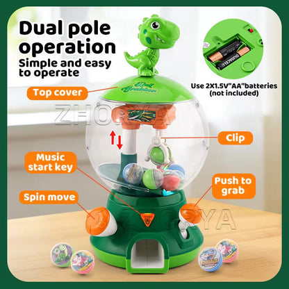 Kids Mini Ball Catching Machine Toy with Music & Rotating Action