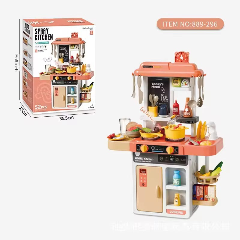 52 Pcs Spray Kitchen Set | Realistic Detailed Kitchen Set With Wash Basin & 52+ Interactive Accessories