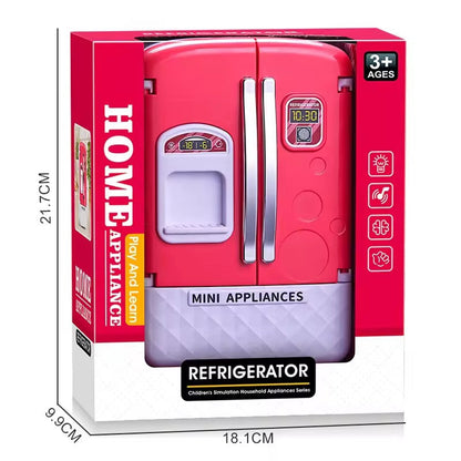 Mini Toy Fridge Set with Fruits & Juice Accessories
