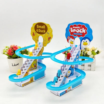 Duck Climbing Stairs Toy for Kids with Lights and Music