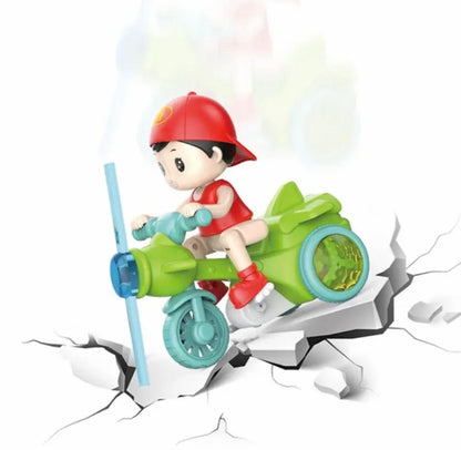 Kids' Stunt Bicycle with LED Lights, Music & 360° Rotation – Electric Robot Bike